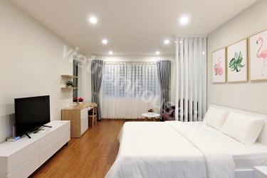 Wooden tiled serviced apartment creates a luxurious style