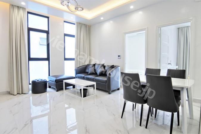 Black and white interior of great serviced apartment