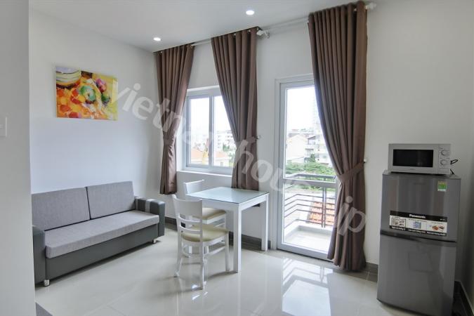 Serviced apartment with extra long balcony and nice view