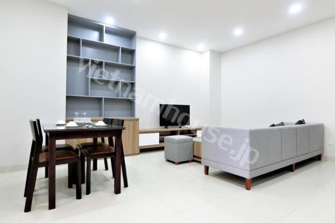 Freshly painted serviced apartment and its two bedrooms