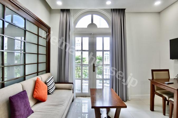 Two balcony with nice view in serviced apartment in Binh Thanh District.