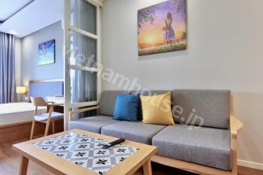 Innovative 1-Bedroom Serviced Apartment with Modern Western-Japanese Design